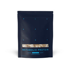 Blueprint by Bryan Johnson vanilla protein bottle shows 27g plant-based protein per serving.