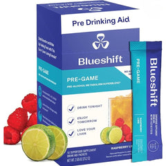 Blueshift Pre-Game raspberry lime stick packs hydrate before a night out