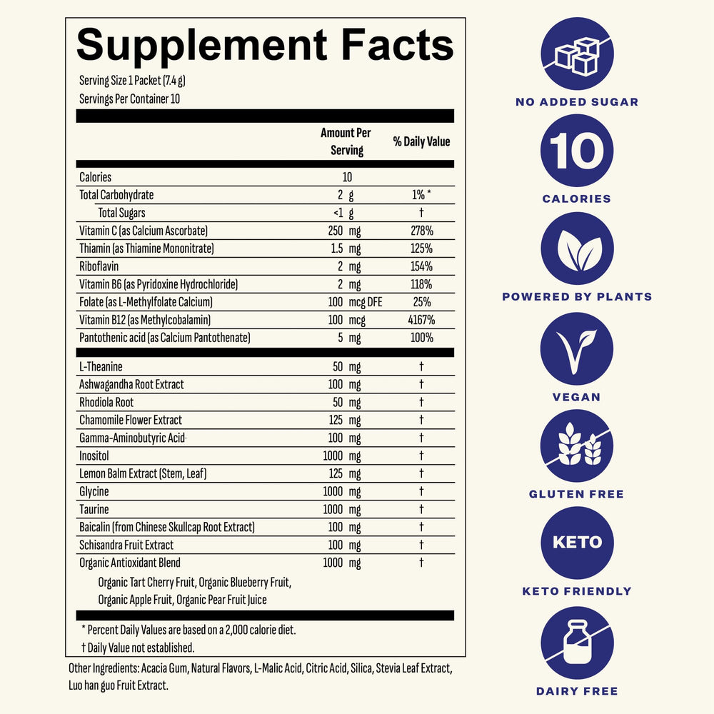 Blueshift vegan keto-friendly badge emphasizing zero sugar.
