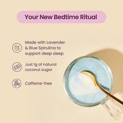 Blume Blue Lavender Latte cup featuring a dreamy blue-hued caffeine-free beverage.