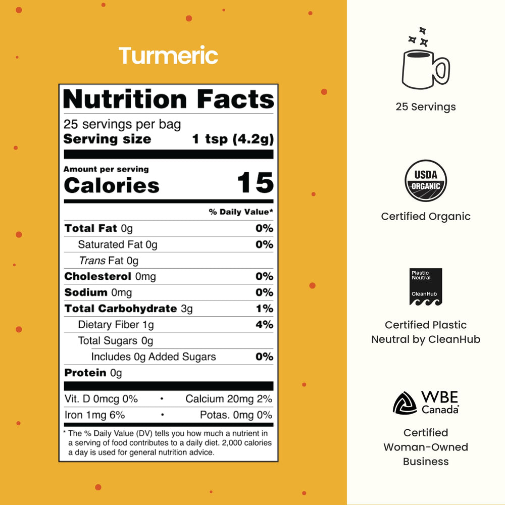 Blume Superfoods Latte ginger powder close-up for warming beverages