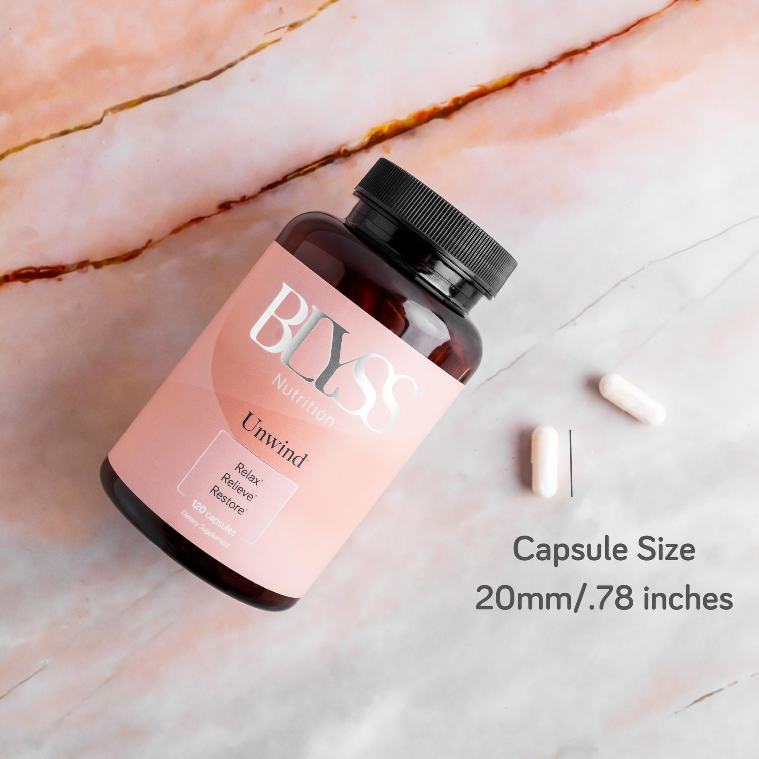 BLYSS vegan magnesium bisglycinate label promotes clean ingredients.