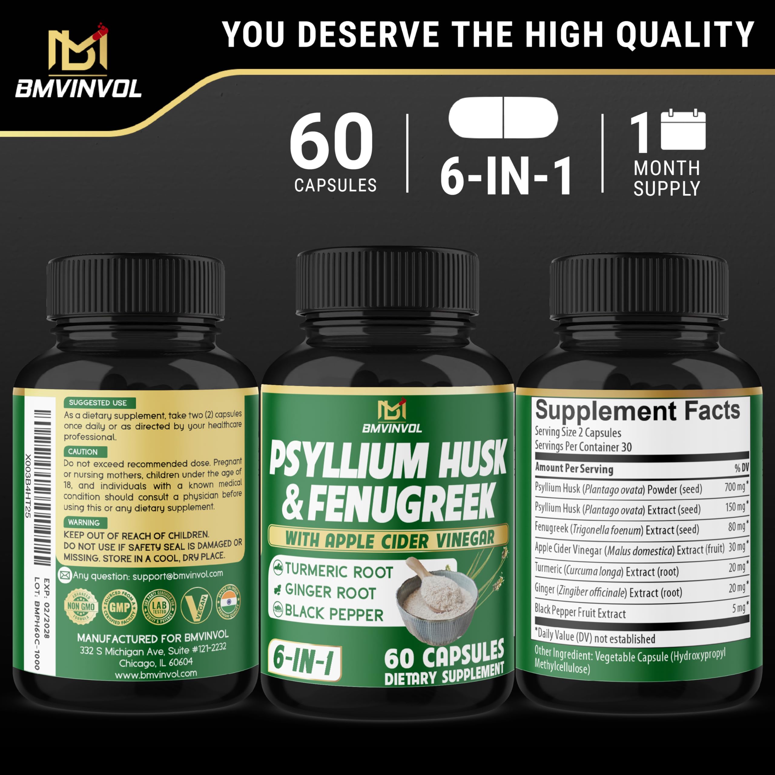BMVINVOL 6in1 cgmp certified facility ensures quality control