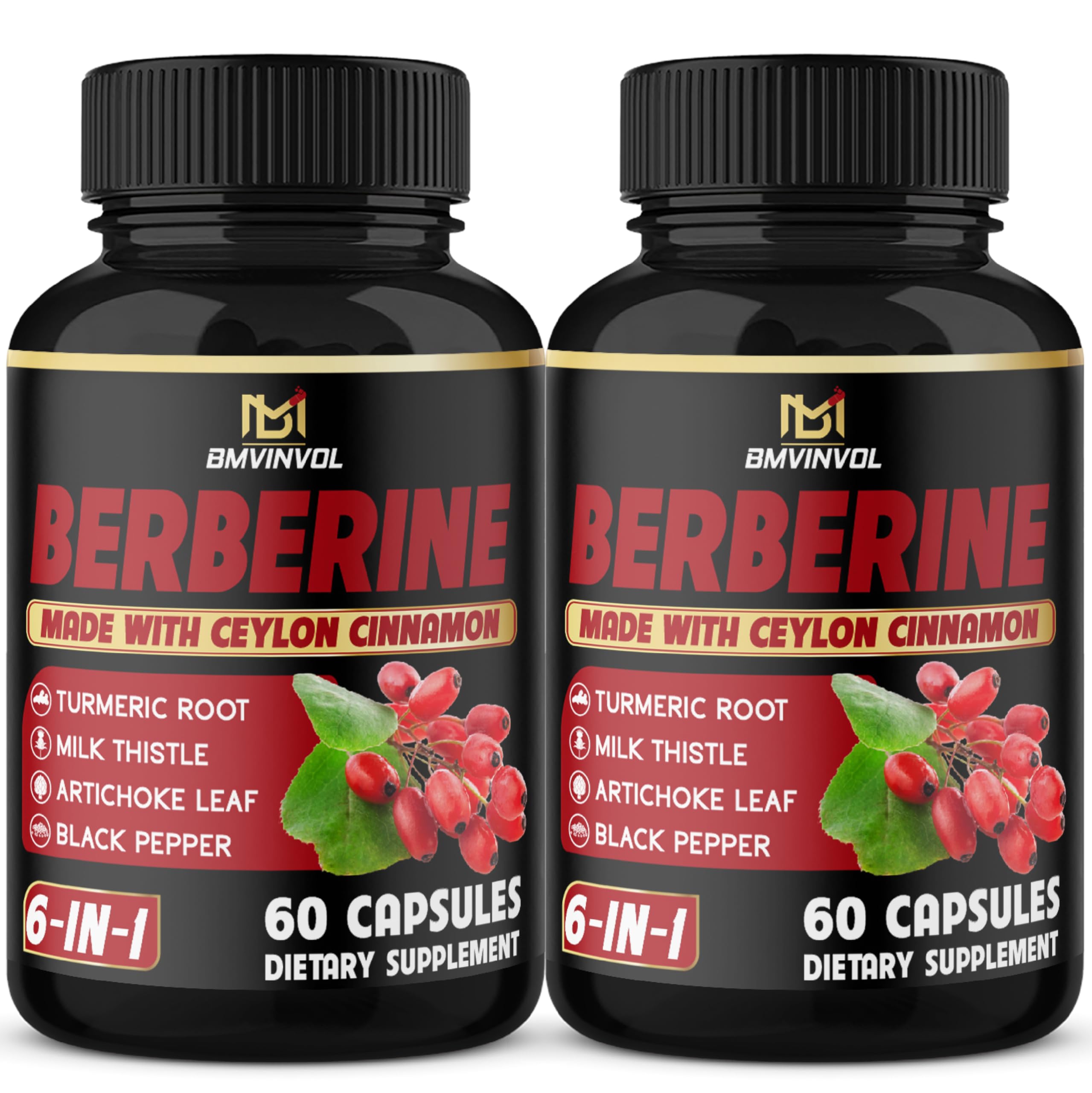 BMVINVOL Berberine bottle with capsules for easy daily use.