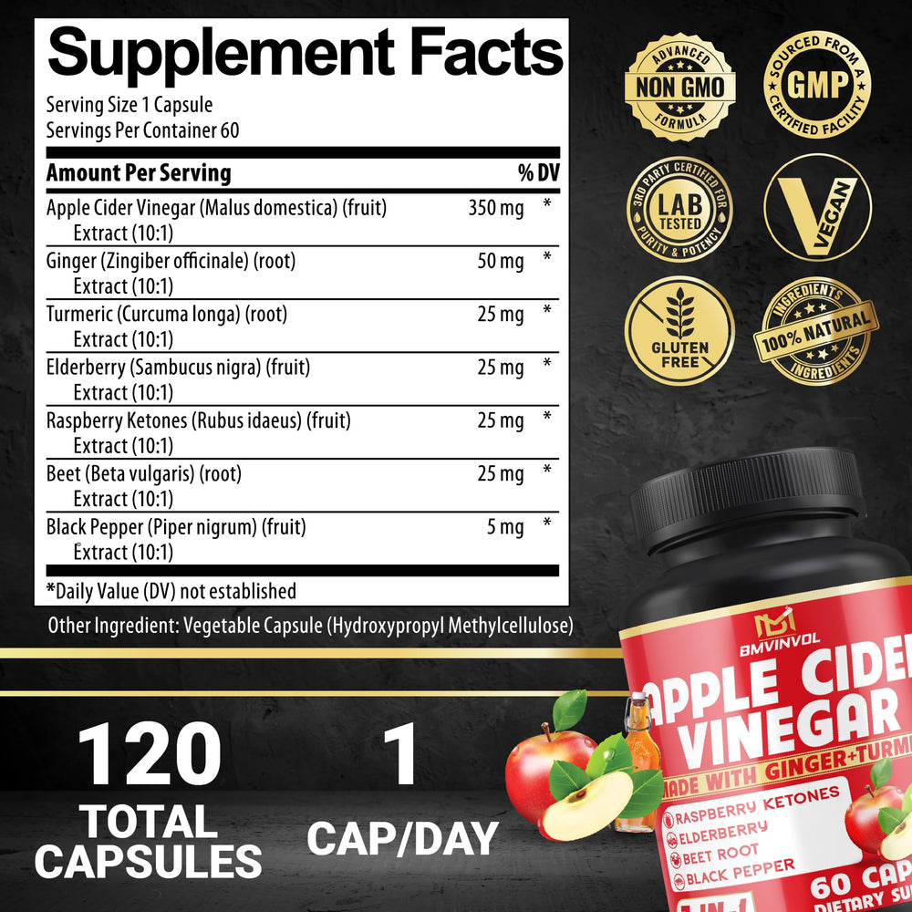BMVINVOL ginger, turmeric, and elderberry capsules in pack for immune wellness.