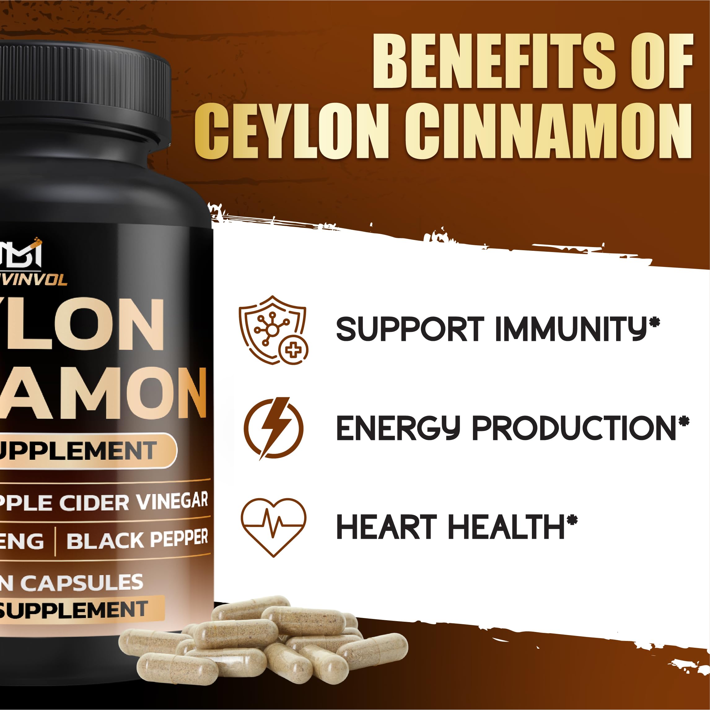 BMVINVOL Panax Ginseng capsules image highlights energy and focus potential.