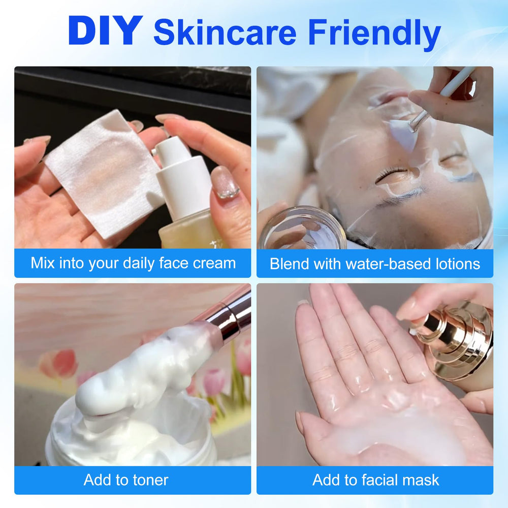 bnHUlMXw Hyaluronic Acid Powder applied as a facial serum on skin