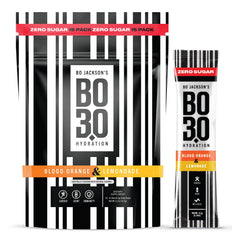 BO3.0 blood orange packet close-up for clean hydration on the go.