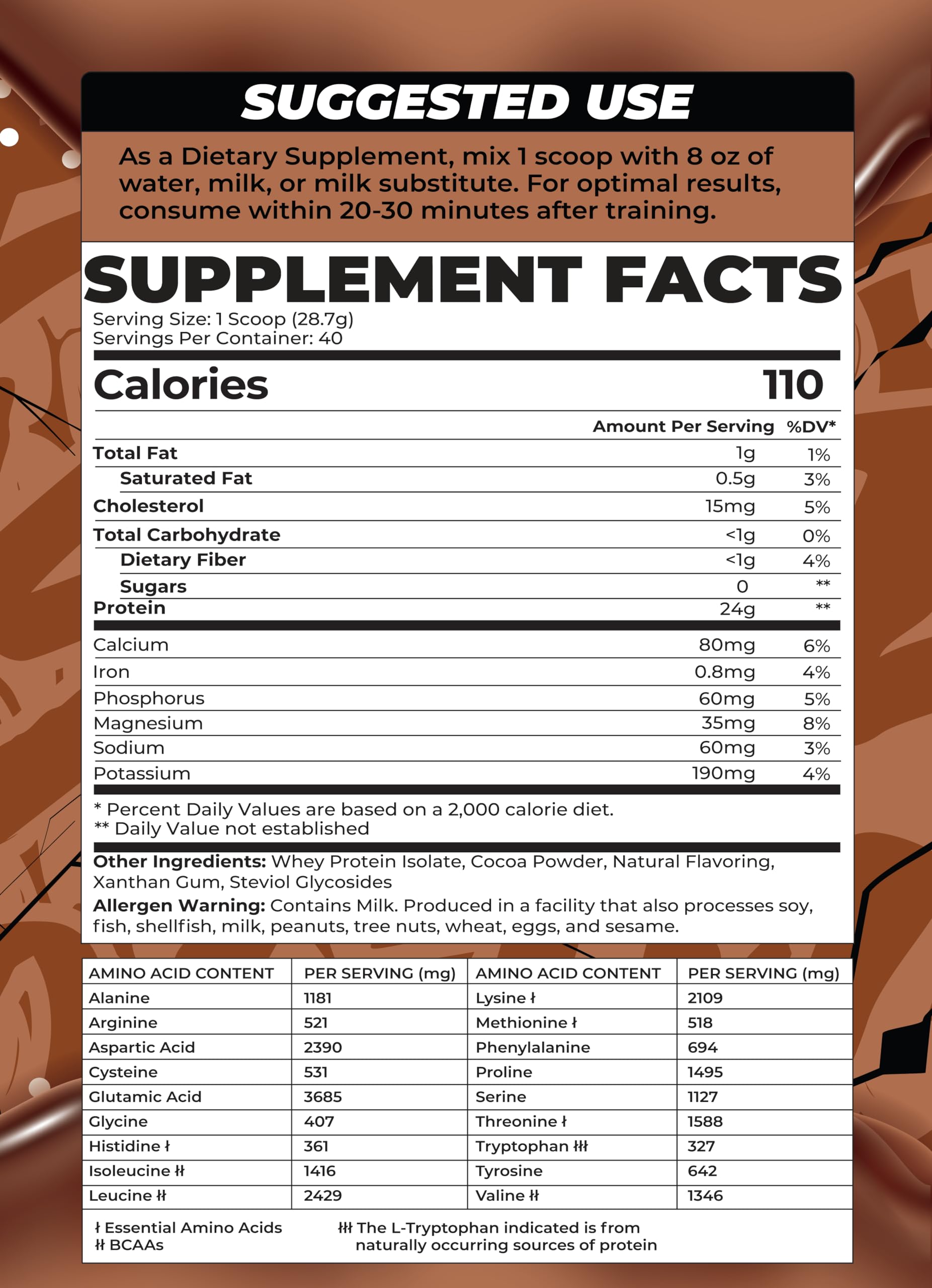 BOA Isolate Vanilla shake in glass, creamy texture after training