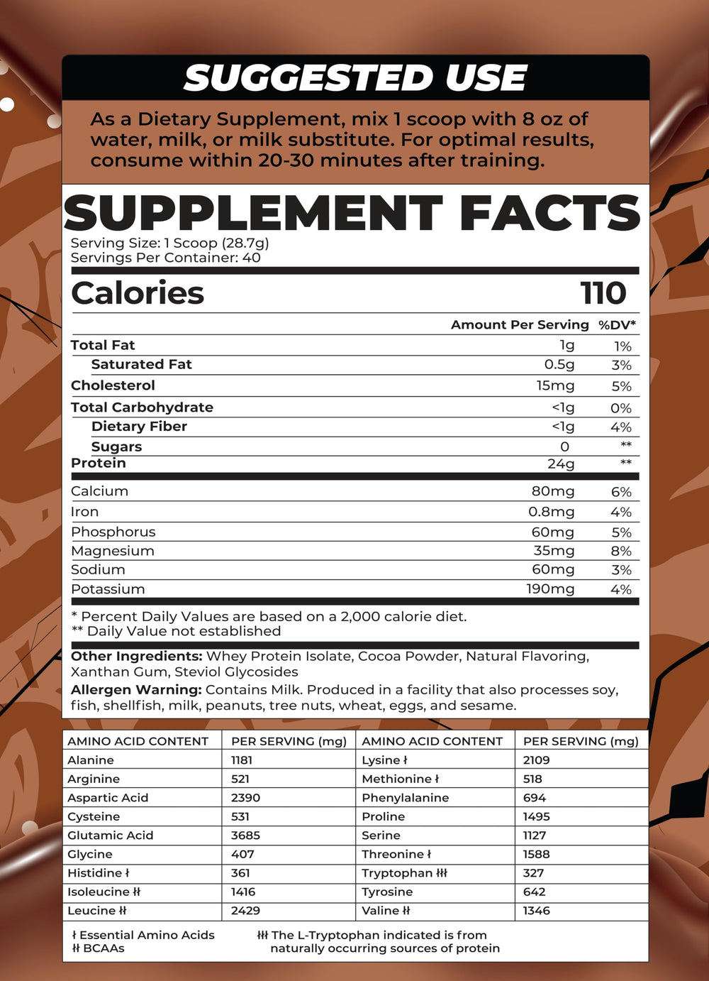 BOA Isolate Vanilla shake in glass, creamy texture after training