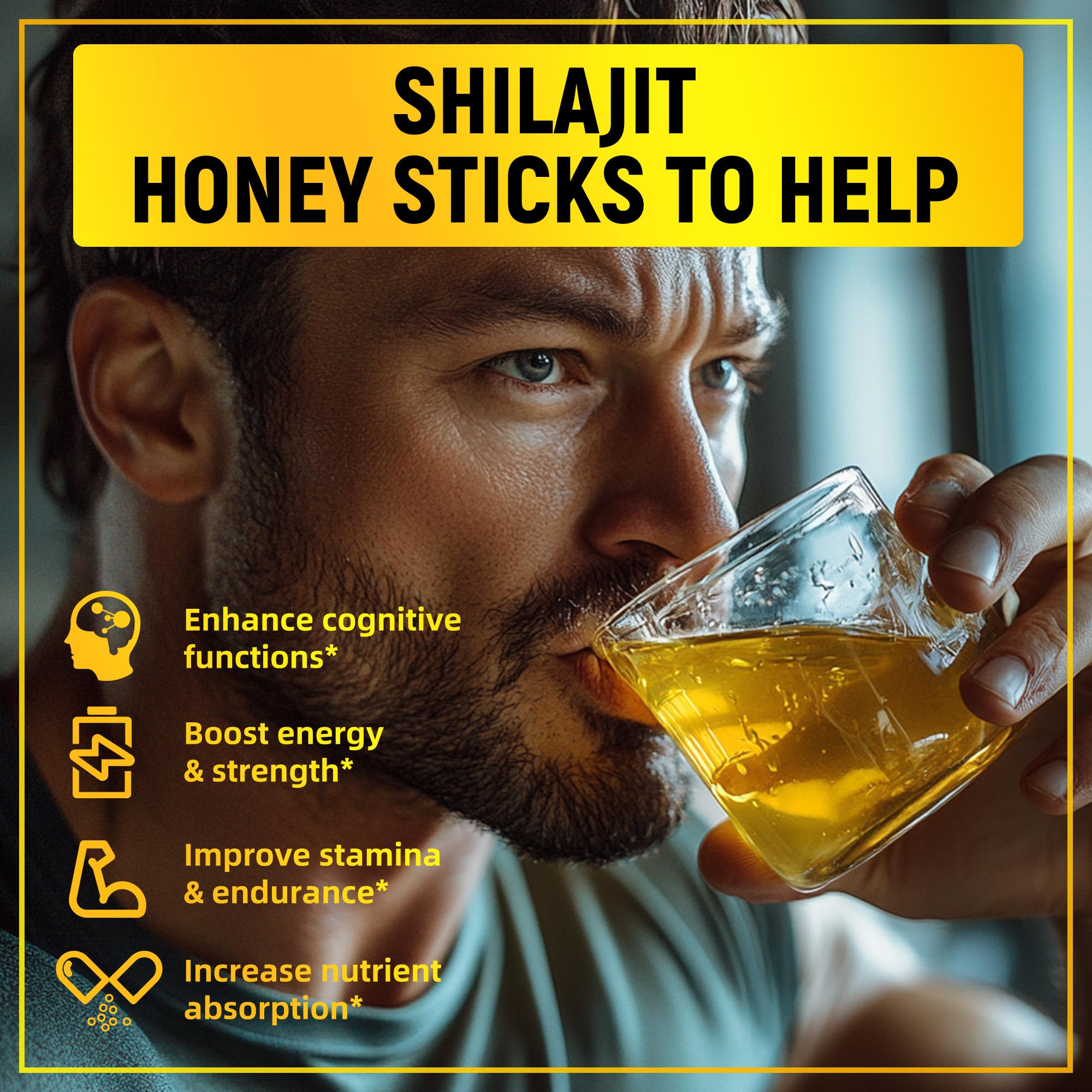 Pouring Boasi Shilajit Honey Stick reveals smooth consistency and aroma
