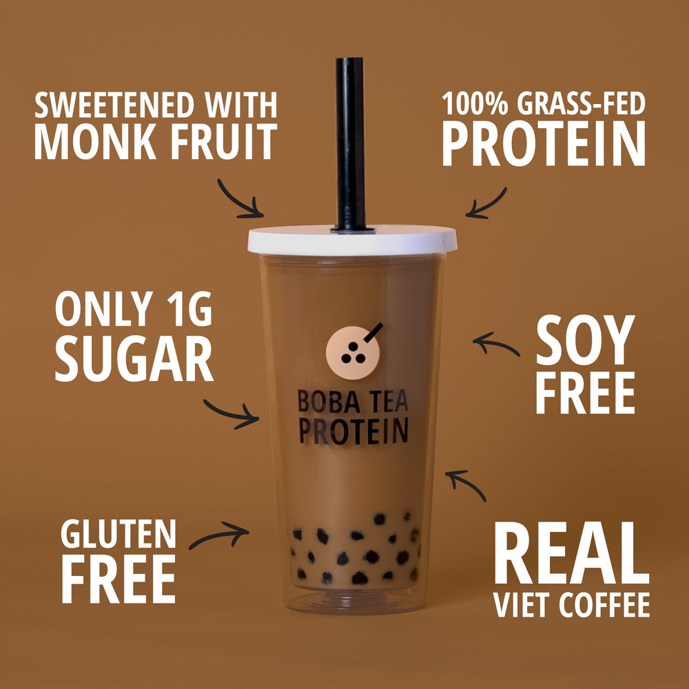 Boba Tea Protein mix with coconut oil creamer for creaminess