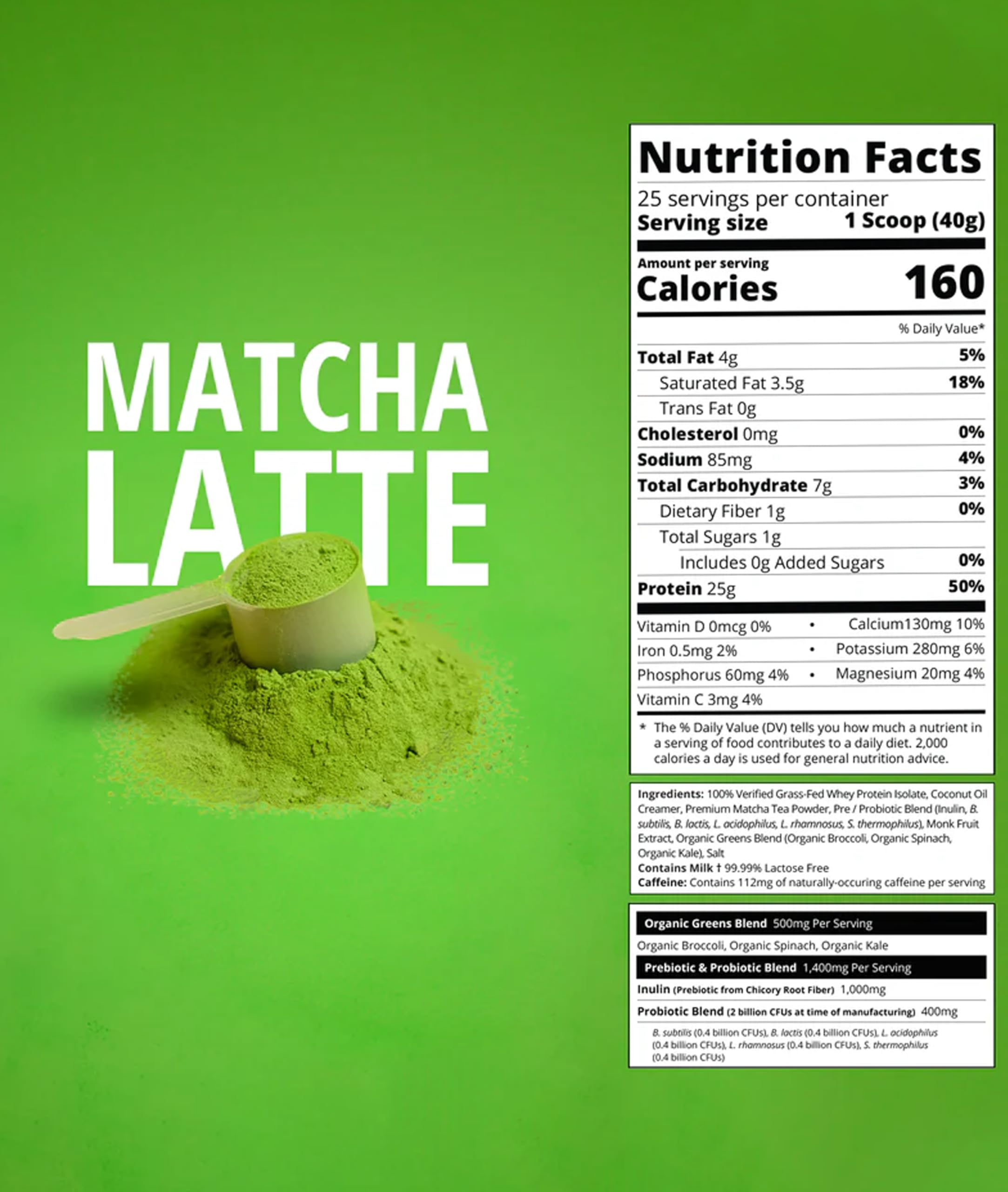 Glass of Matcha Latte shows vibrant color and real ingredients for authentic flavor.