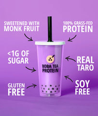 Cafe style taro milk tea made with Boba Tea Protein taro milk
