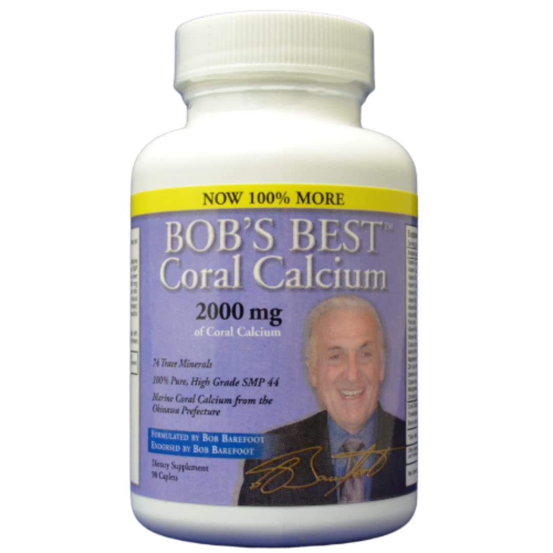 Bob's Best Coral Calcium 2000 mg bottle front view supports daily bone health.
