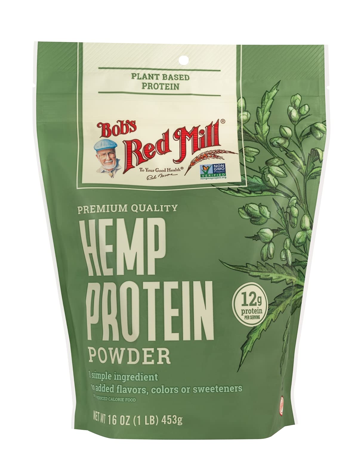 Bob's Red Mill hemp protein powder poured into a shake for easy mixing.
