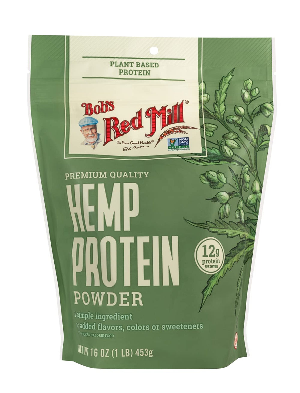 Bob's Red Mill hemp protein powder poured into a shake for easy mixing.