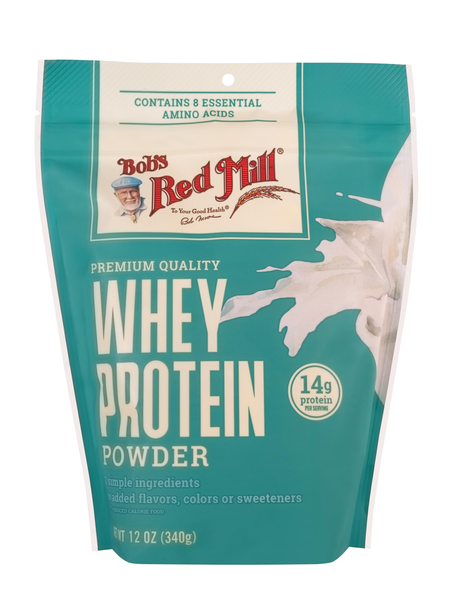 Bob's Red Mill Whey Protein Concentrate powder ready to mix into a smoothie or shake.