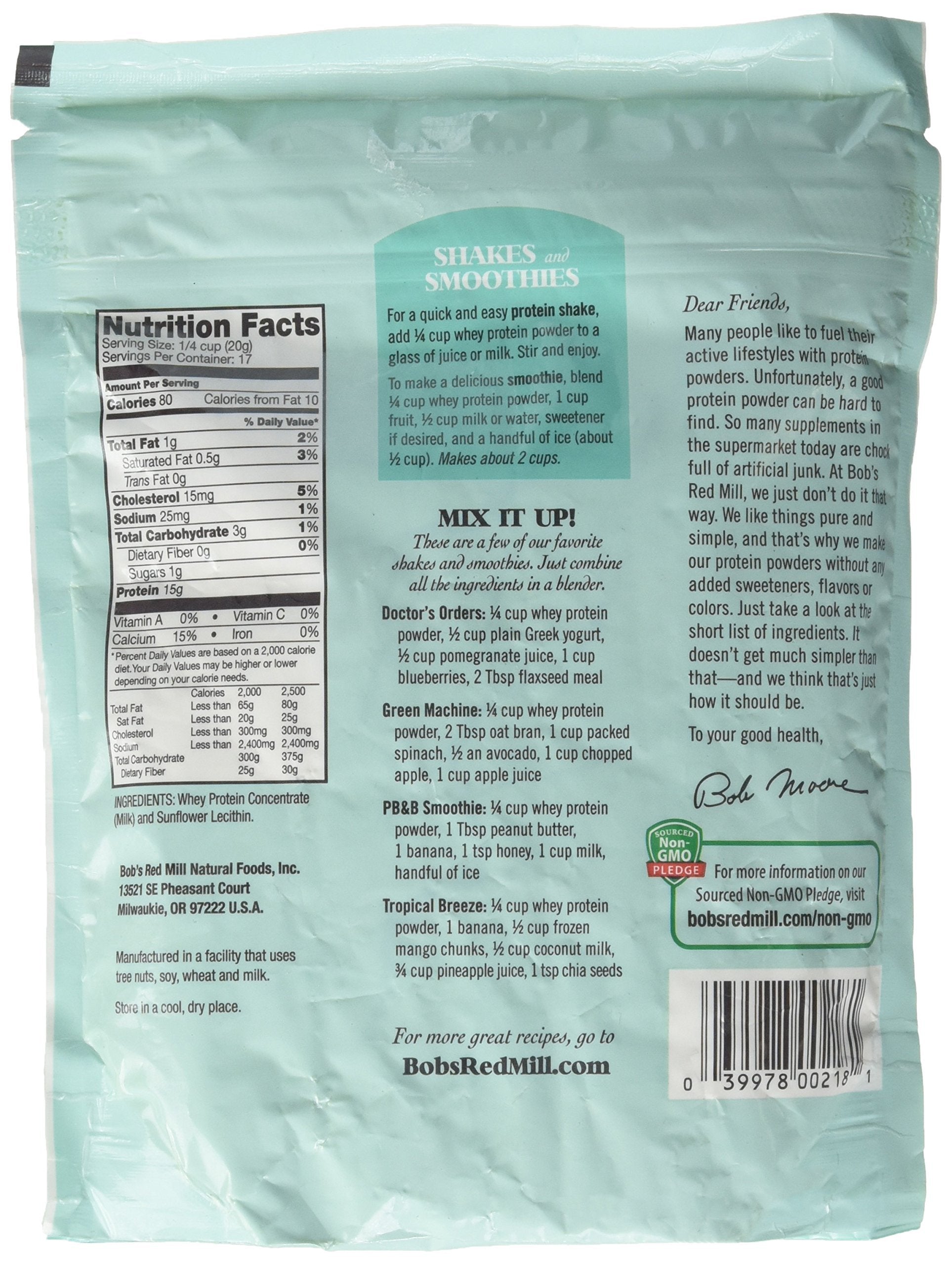 Bob's Red Mill whey protein scoop ready for smoothies