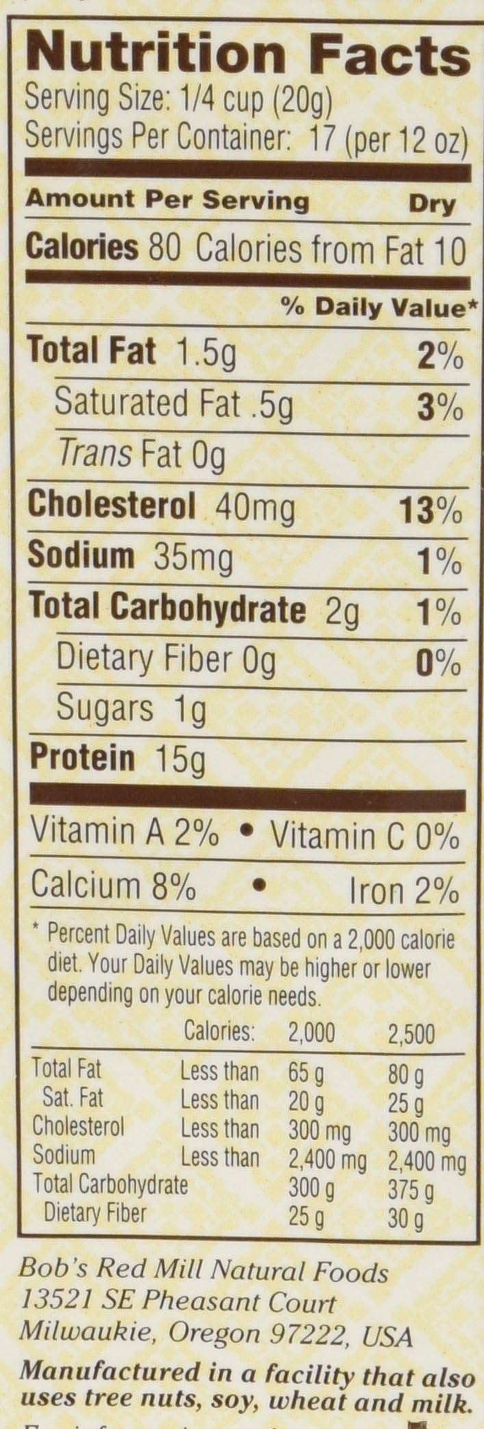 Reseal cap and bag of Bob's Red Mill whey protein concentrate