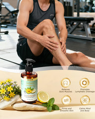 BOCACUE therapist hands applying oil for muscle comfort during a session
