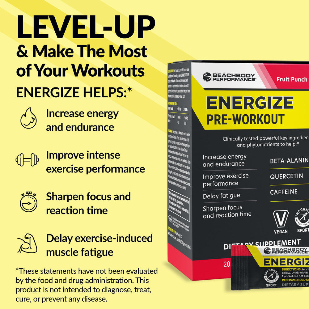 BODi Energize single-serve pack opened for quick mix and go energy