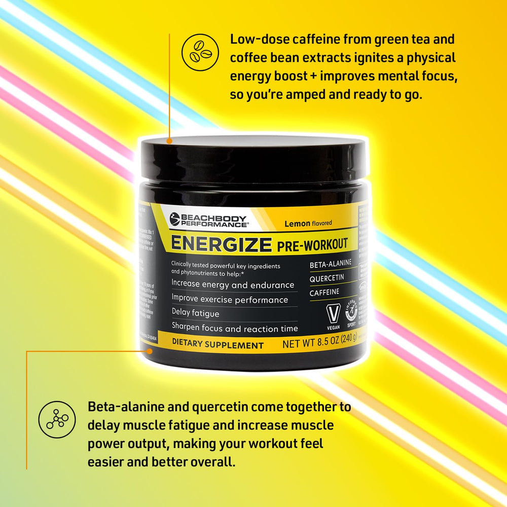 BODi Energize lemon flavor packaging on display