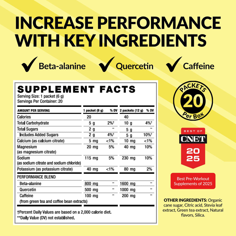 Lemon flavored Energize serve ready to mix for refreshing training flavor