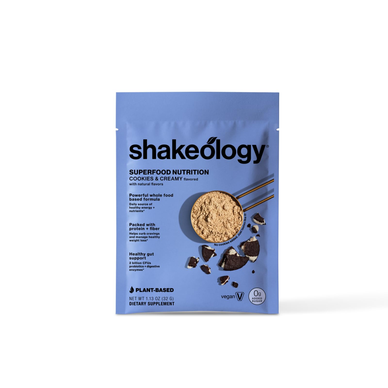 BODi Shakeology Cookies and Creamy shake glass demonstrates creamy texture for smoothies