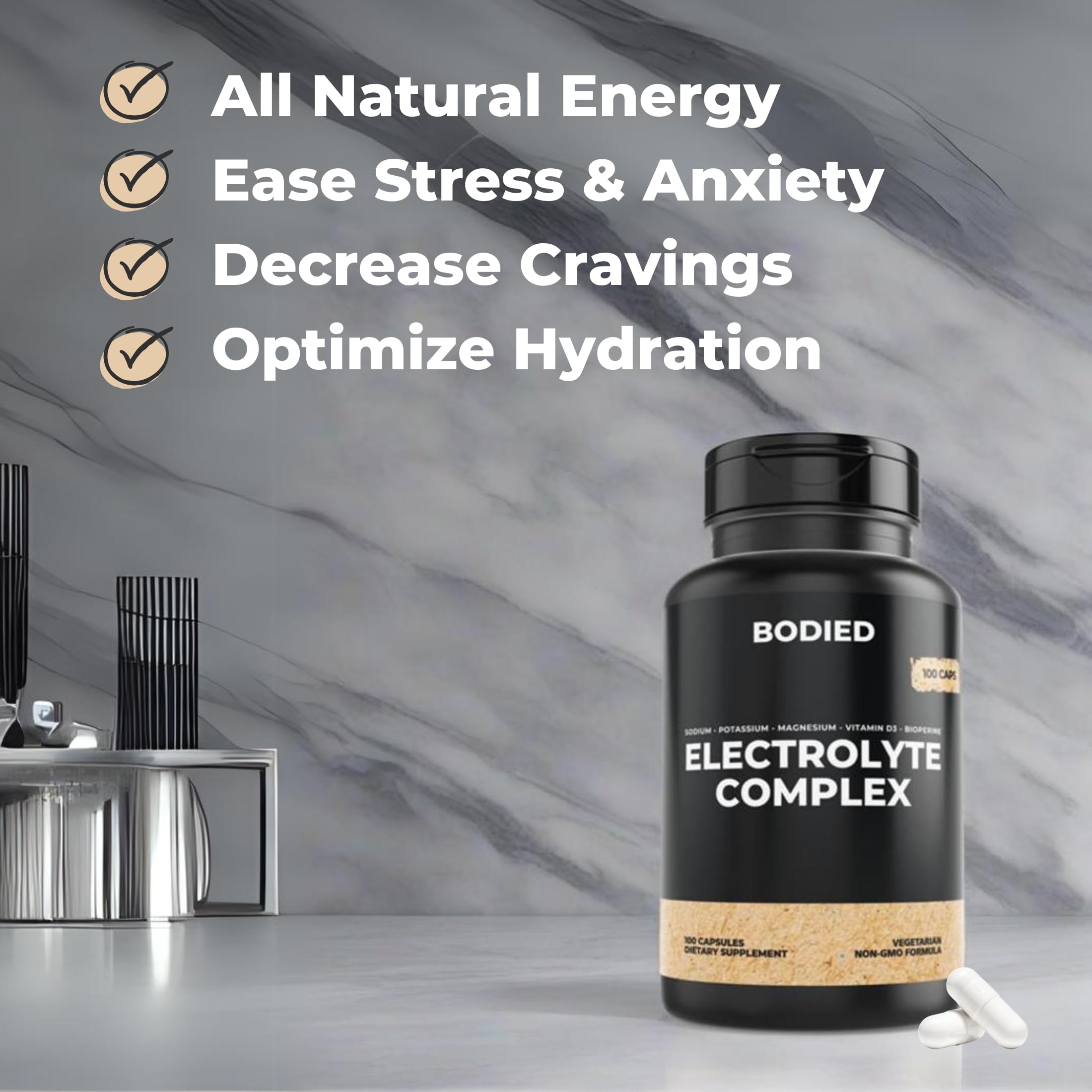 Capsules being used during a workout for quick mineral replenishment.