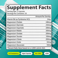 Body C.E.O. Magnesium 9 capsules closeup showing smooth texture and high-absorption formulation