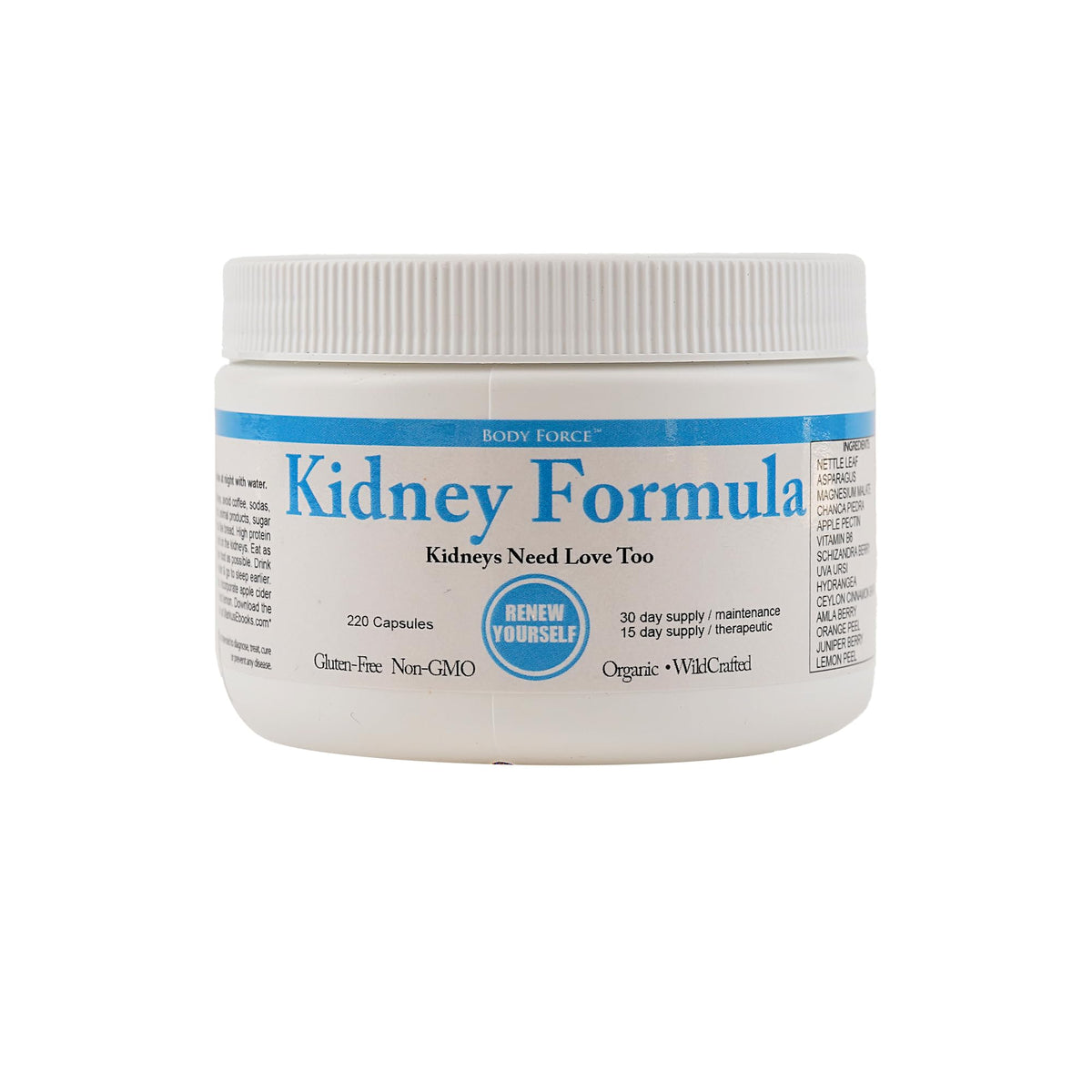 Body Force Kidney Formula capsules bottle shown for easy daily use and potential kidney support.
