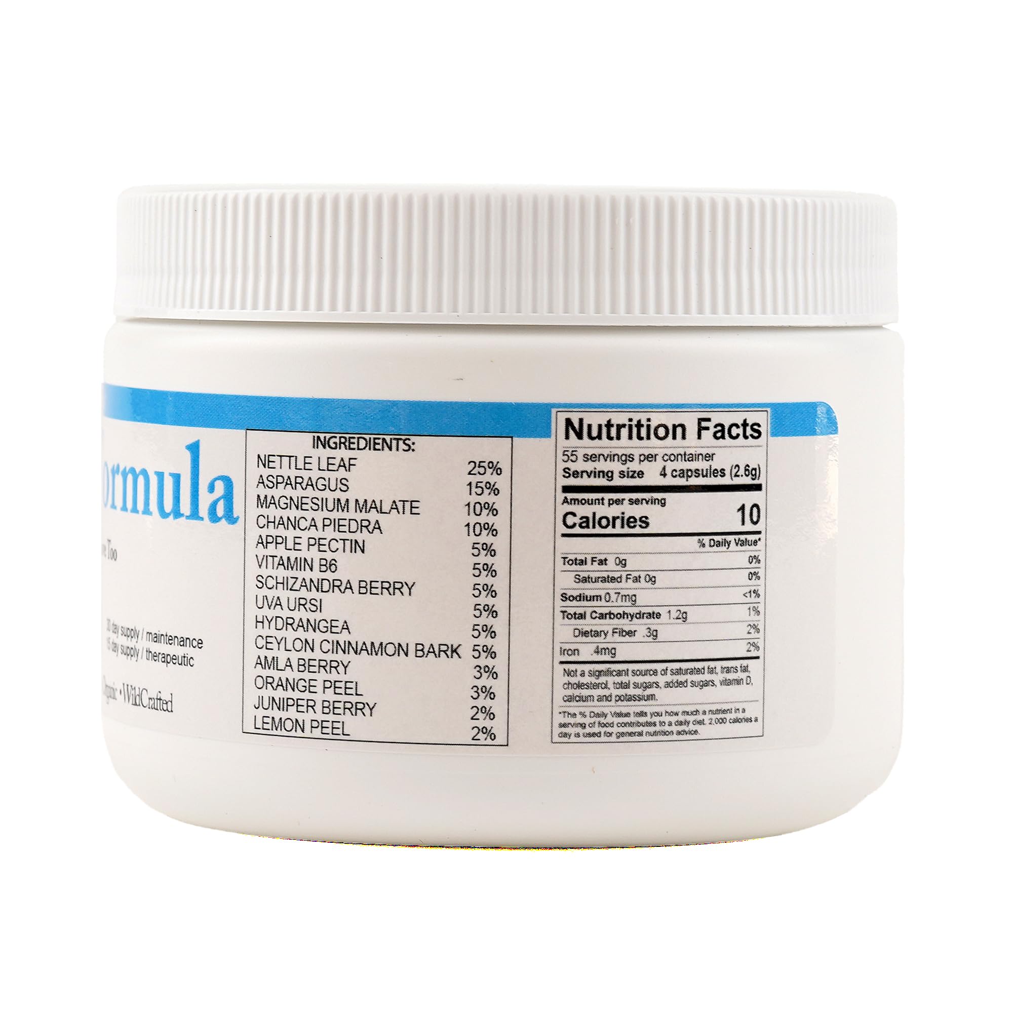 Body Force Kidney Formula ingredients layout highlighting nettle, asparagus and chanca piedra for holistic support.