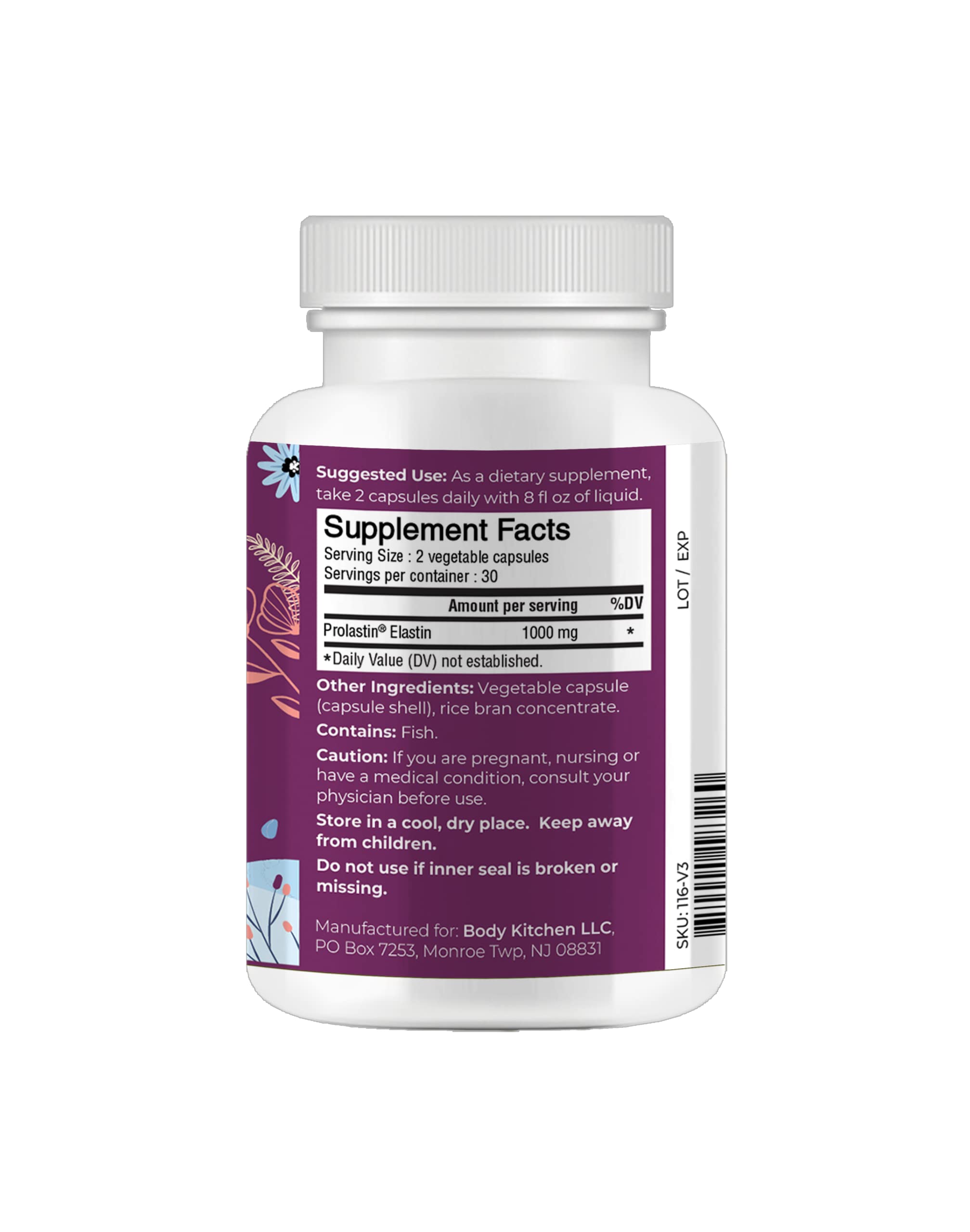 Close-up of elastin capsules highlighting easy daily supplementation for skin vitality