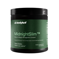 Body Leaf MidnightSlim bottle close-up highlighting nighttime weight support.