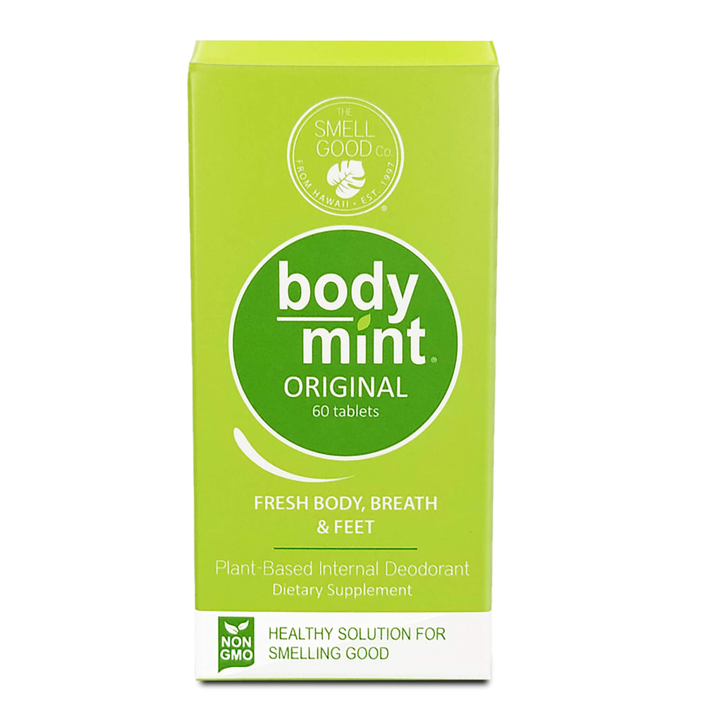 Body Mint bottle side view highlighting portability and daily use.