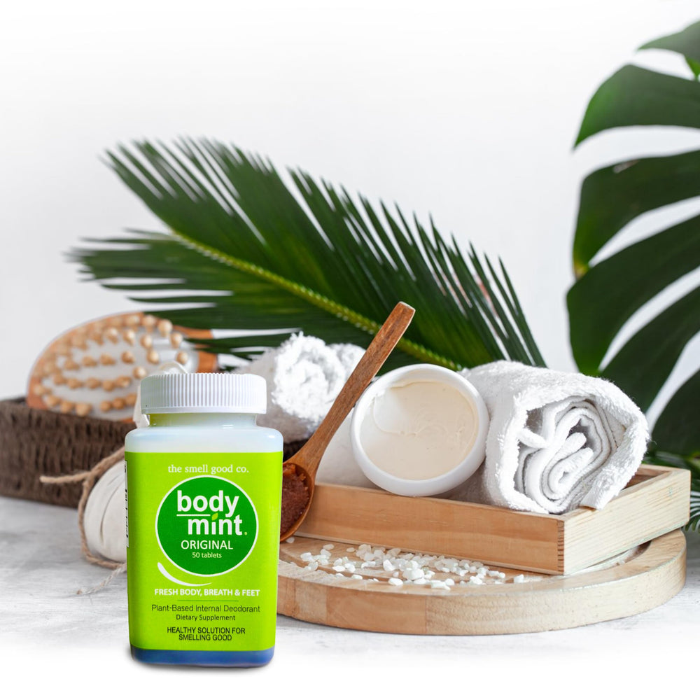 Breath freshening benefit visualization with Body Mint tablets.