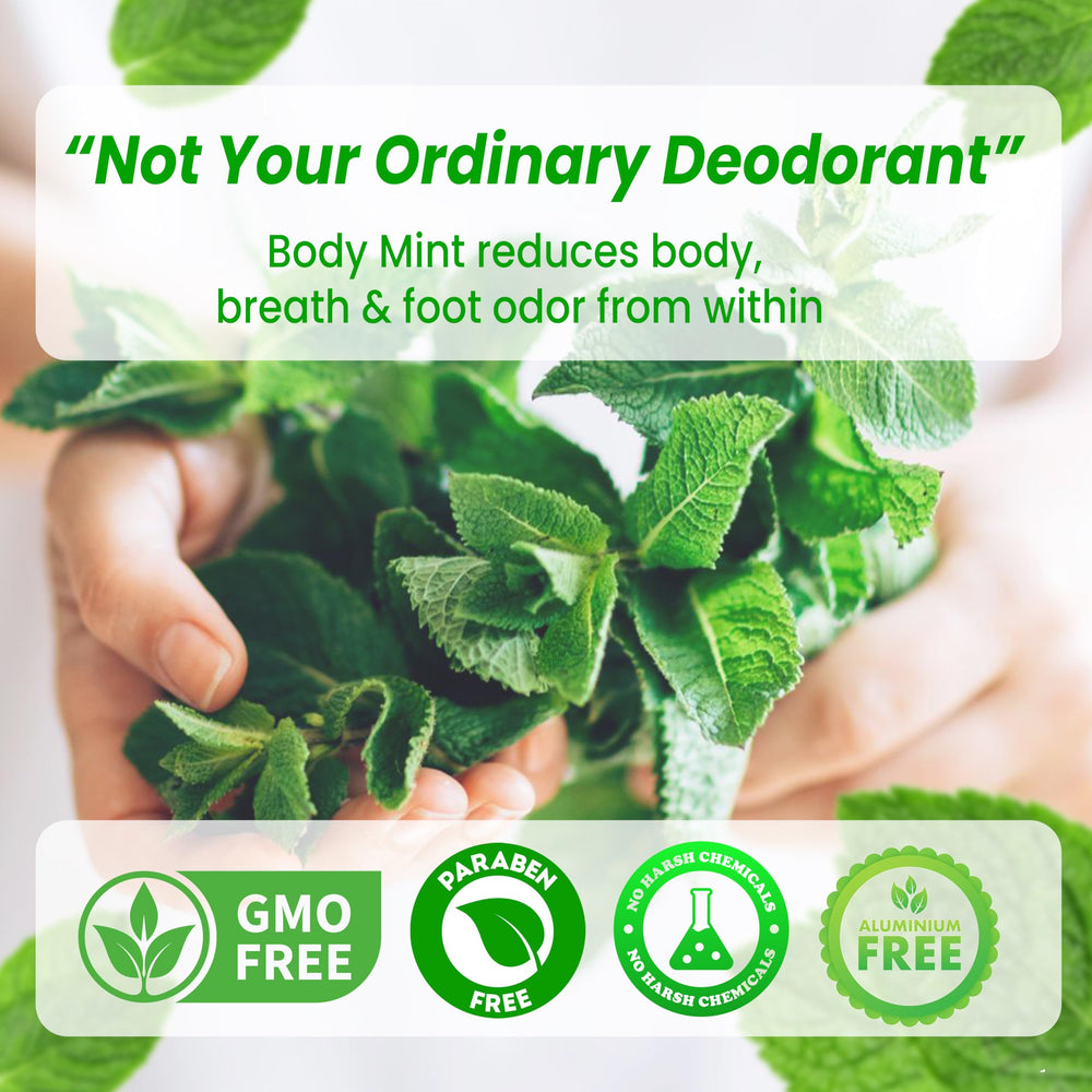 Foot odor reduction concept using Body Mint for daily wear.