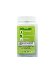 Body Mint tablets close-up with chlorophyllin detail.