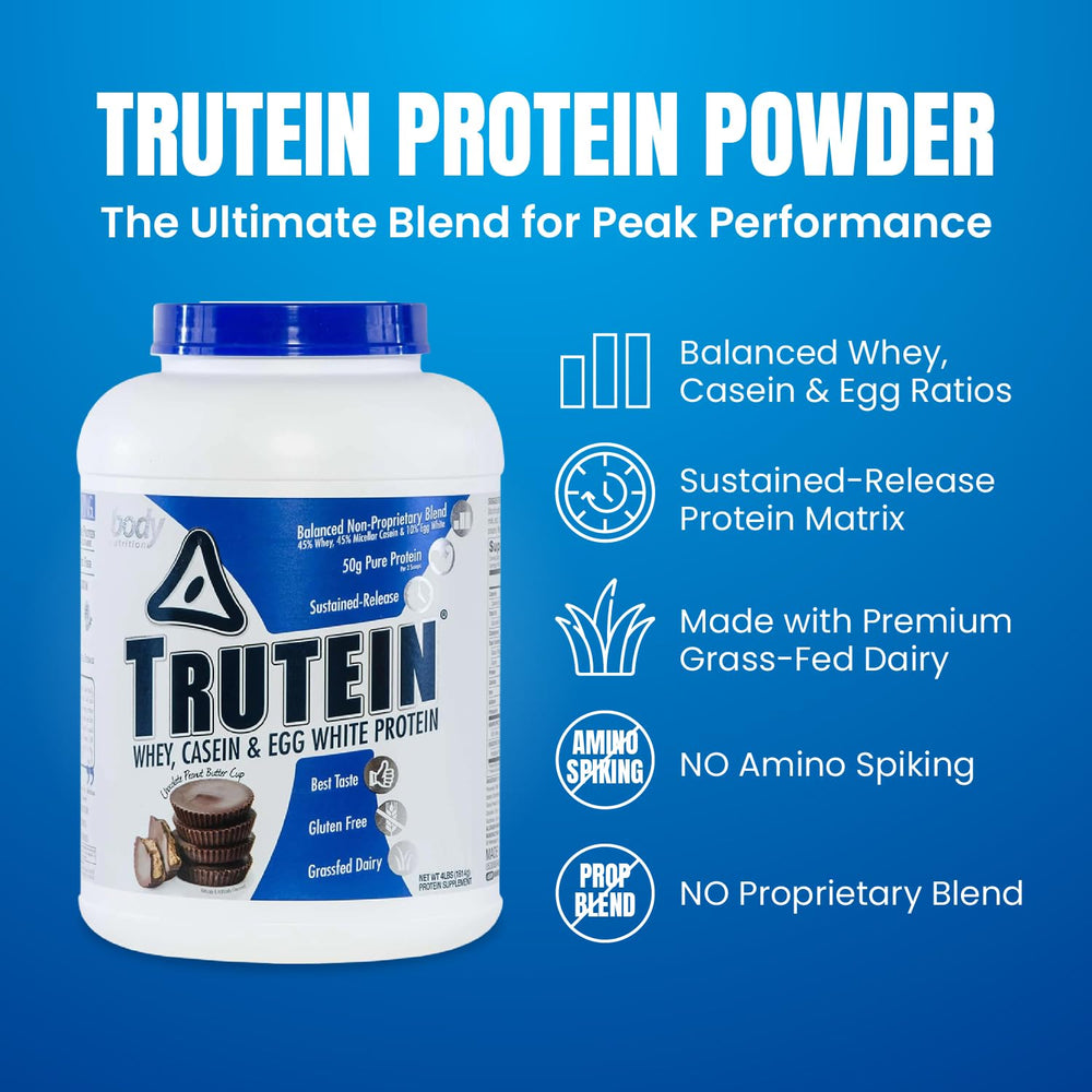 Body Nutrition Trutein being poured into a shaker for a creamy shake after training.
