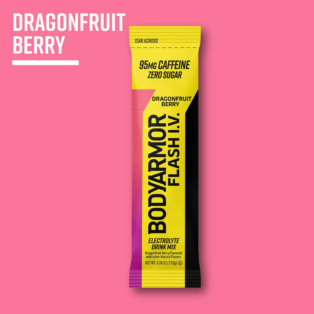 BODYARMOR Flash I.V. Dragonfruit Berry bottle ready hydration mix.