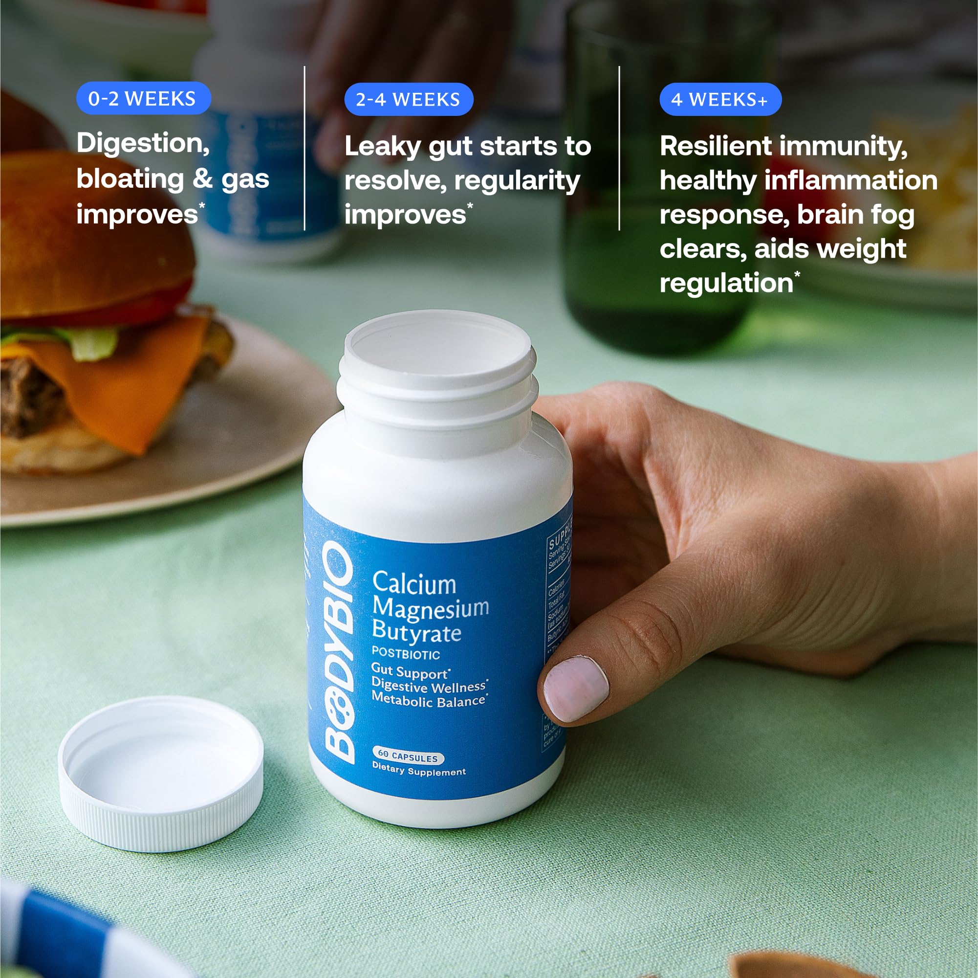 BodyBio Butyrate dosing spoon—easy measurement for consistent daily use.