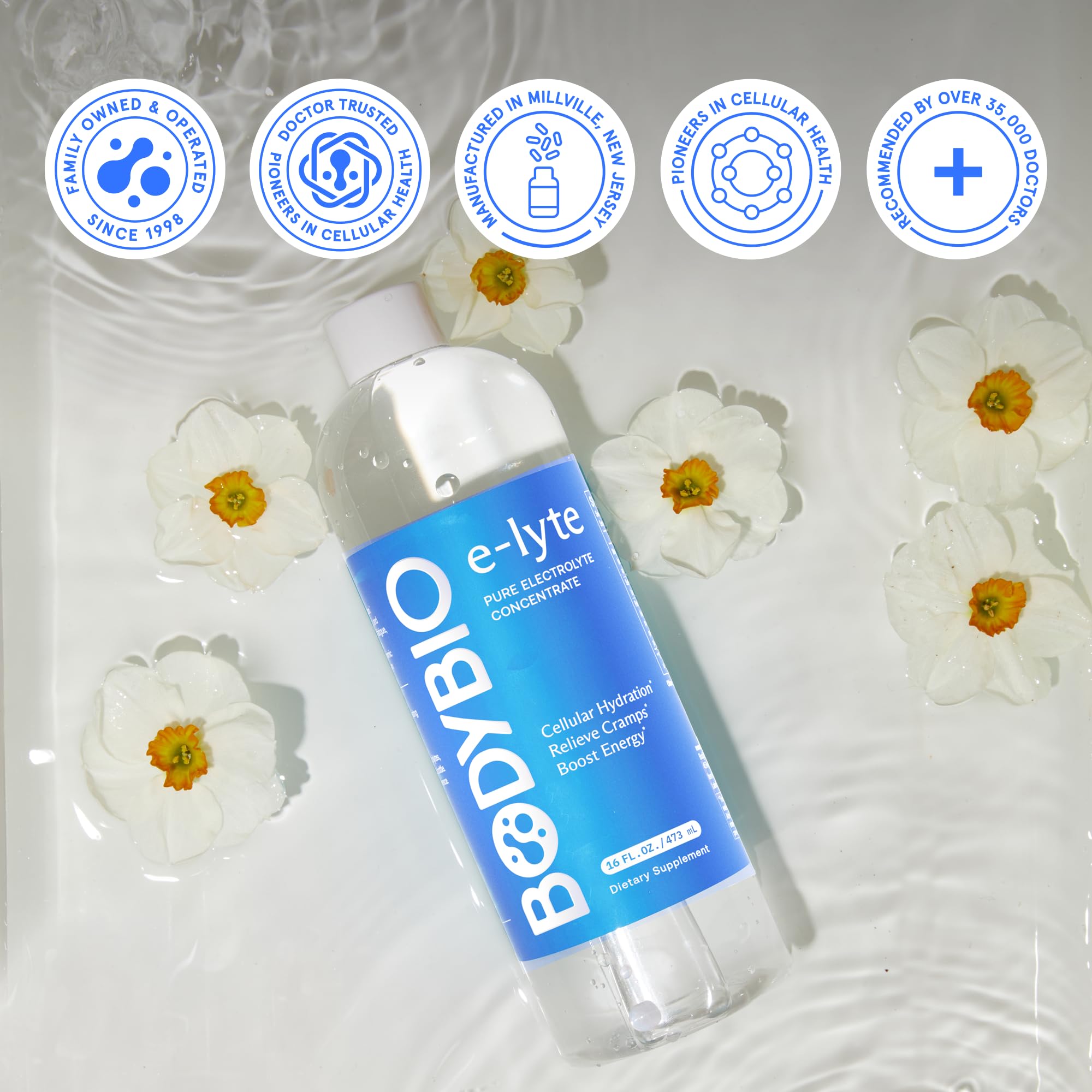BodyBio e-Lyte keto-friendly formula supporting energy during activity.