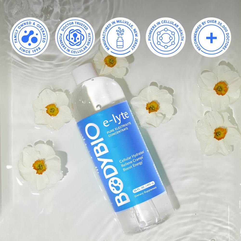 BodyBio e-Lyte keto-friendly formula supporting energy during activity.