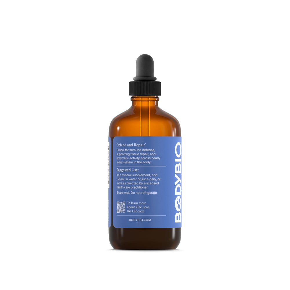 BodyBio zinc pours into glass, highlighting quick absorption potential