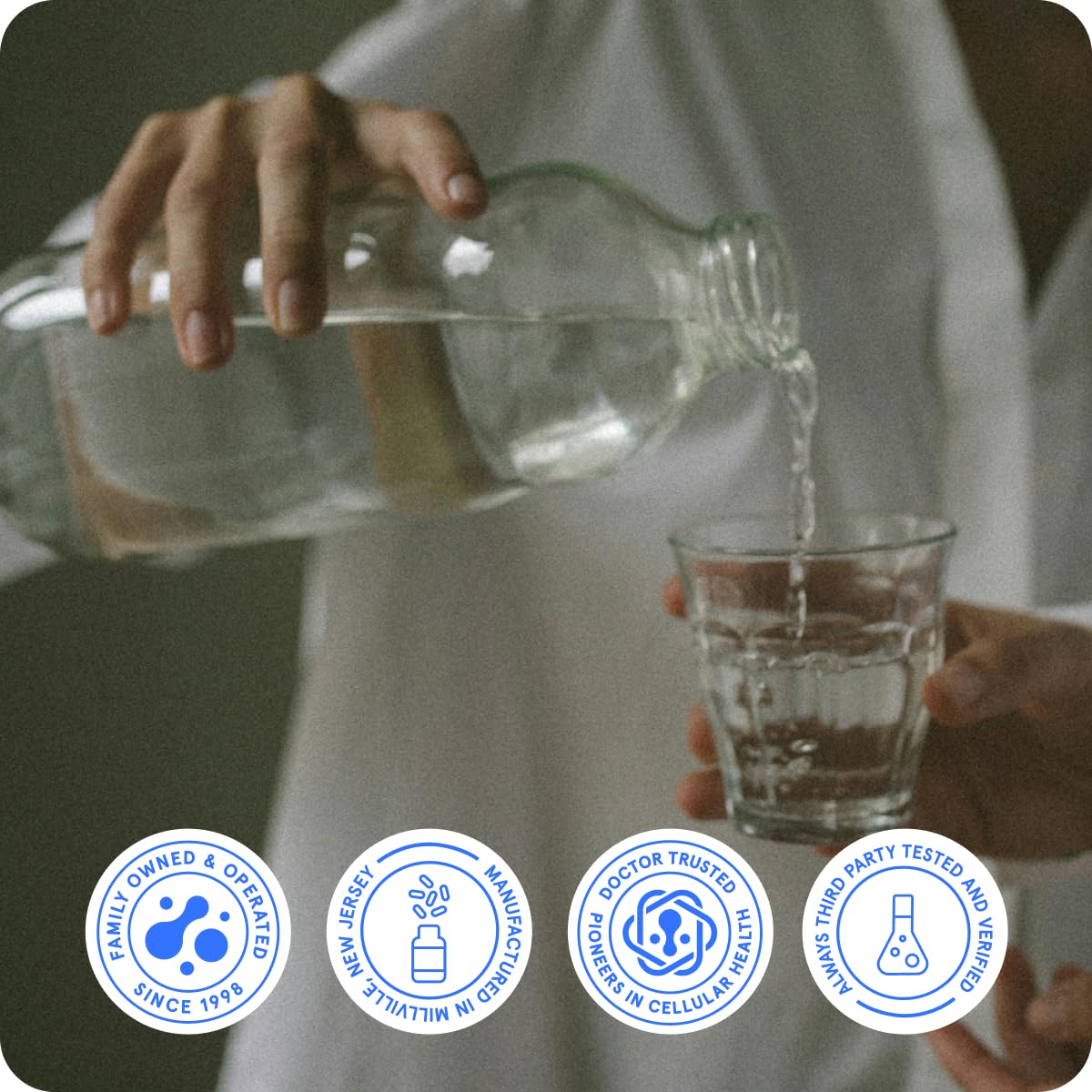 BodyBio Liposomal Glutathione bottle with spoon illustrates measured serving guidance.