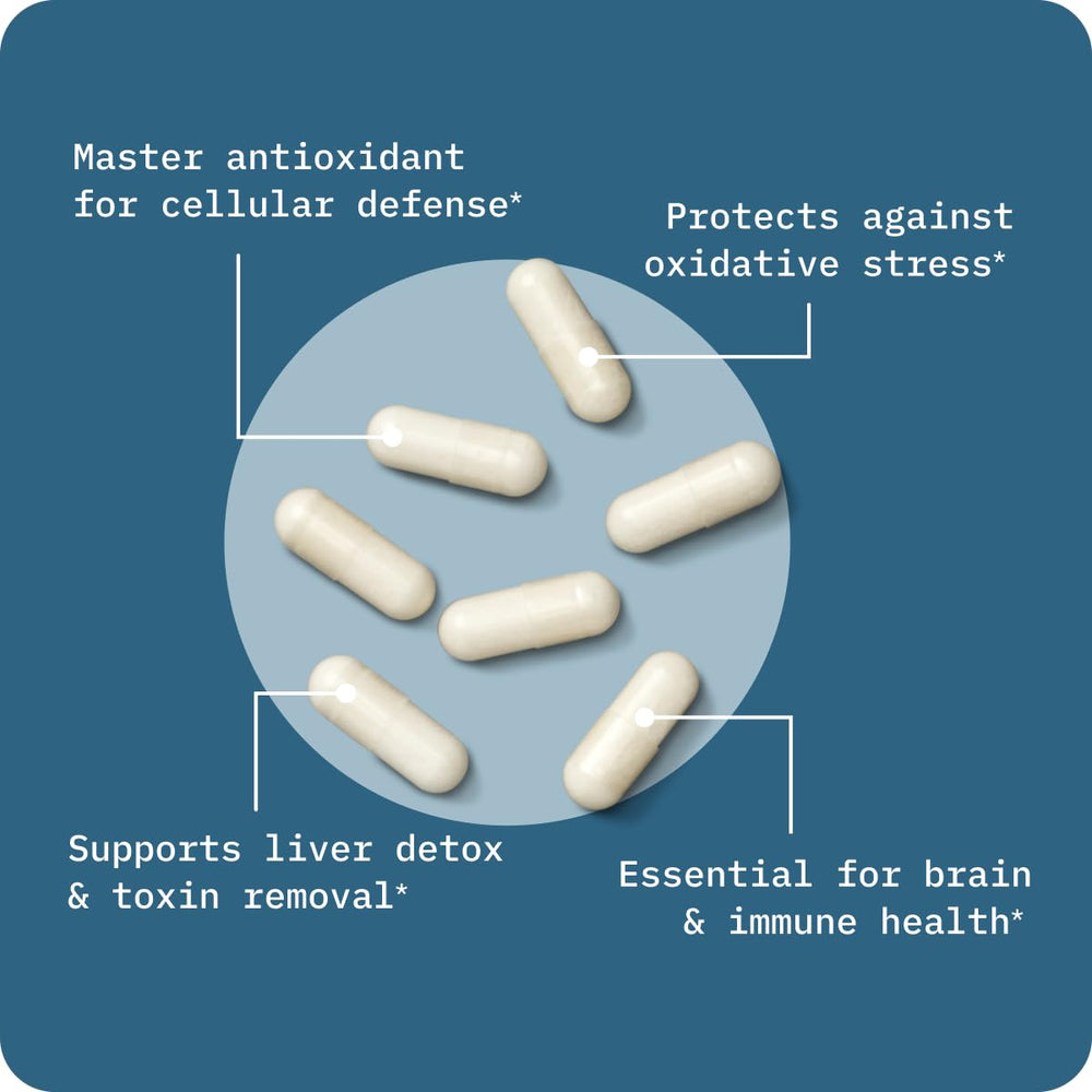 BodyBio Liposomal Glutathione third-party testing stamp communicates quality and safety assurance.