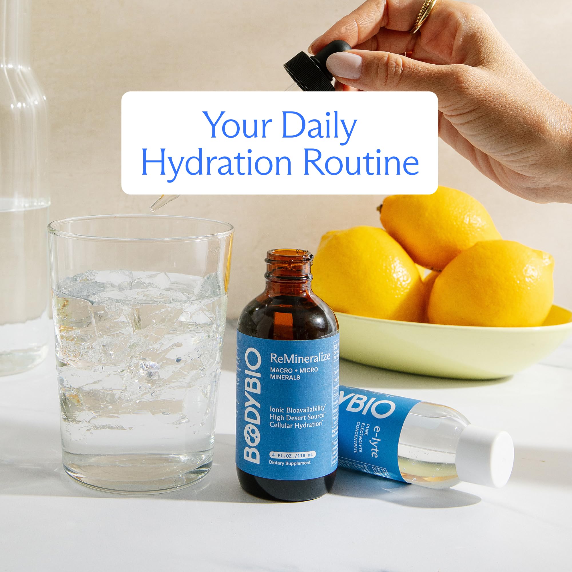 BodyBio ReMineralize featured in a daily hydration routine.