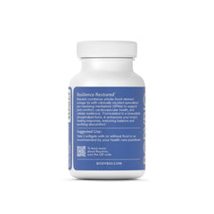 BodyBio Resolvin bottle being poured suggesting easy daily use and routine integration