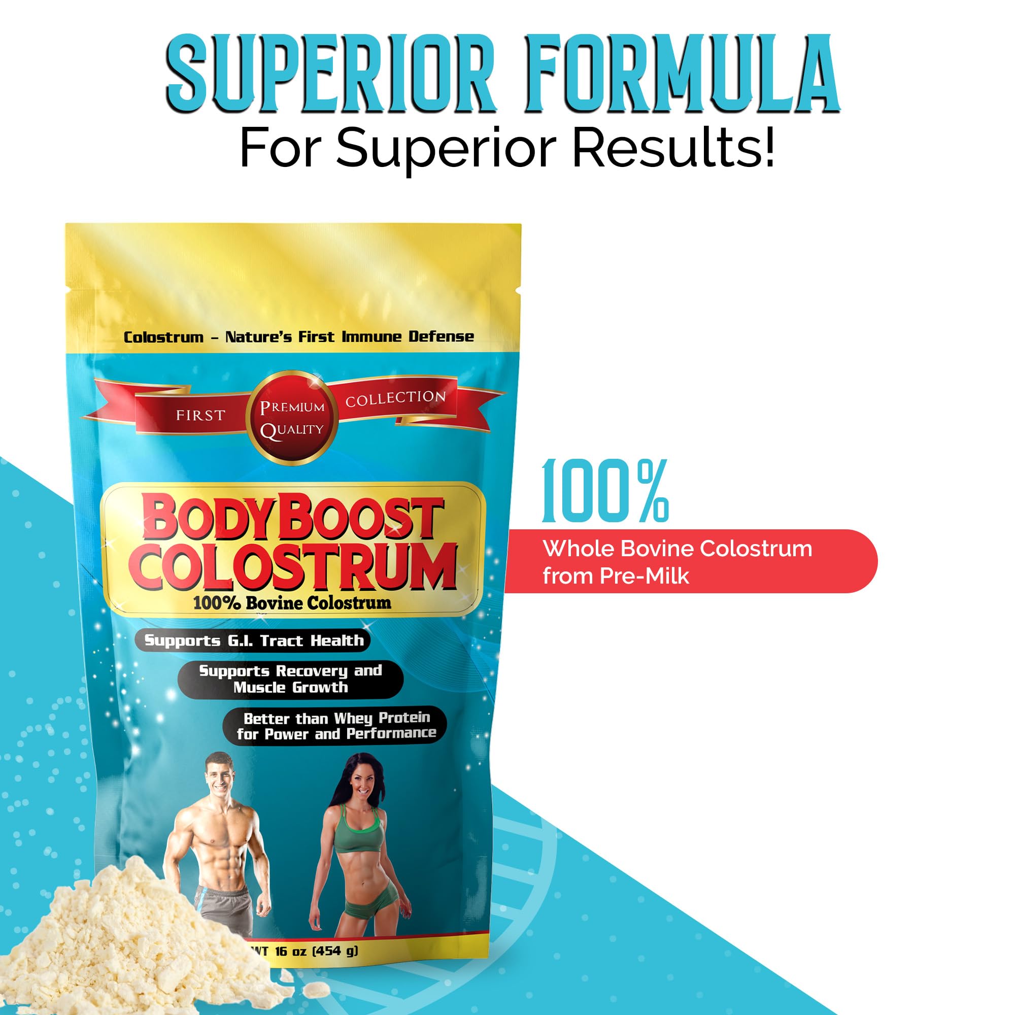BodyBoost powder close-up reveals texture and natural color.